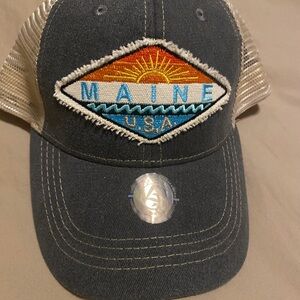 Gray and Tan Maine USA Trucker Hat